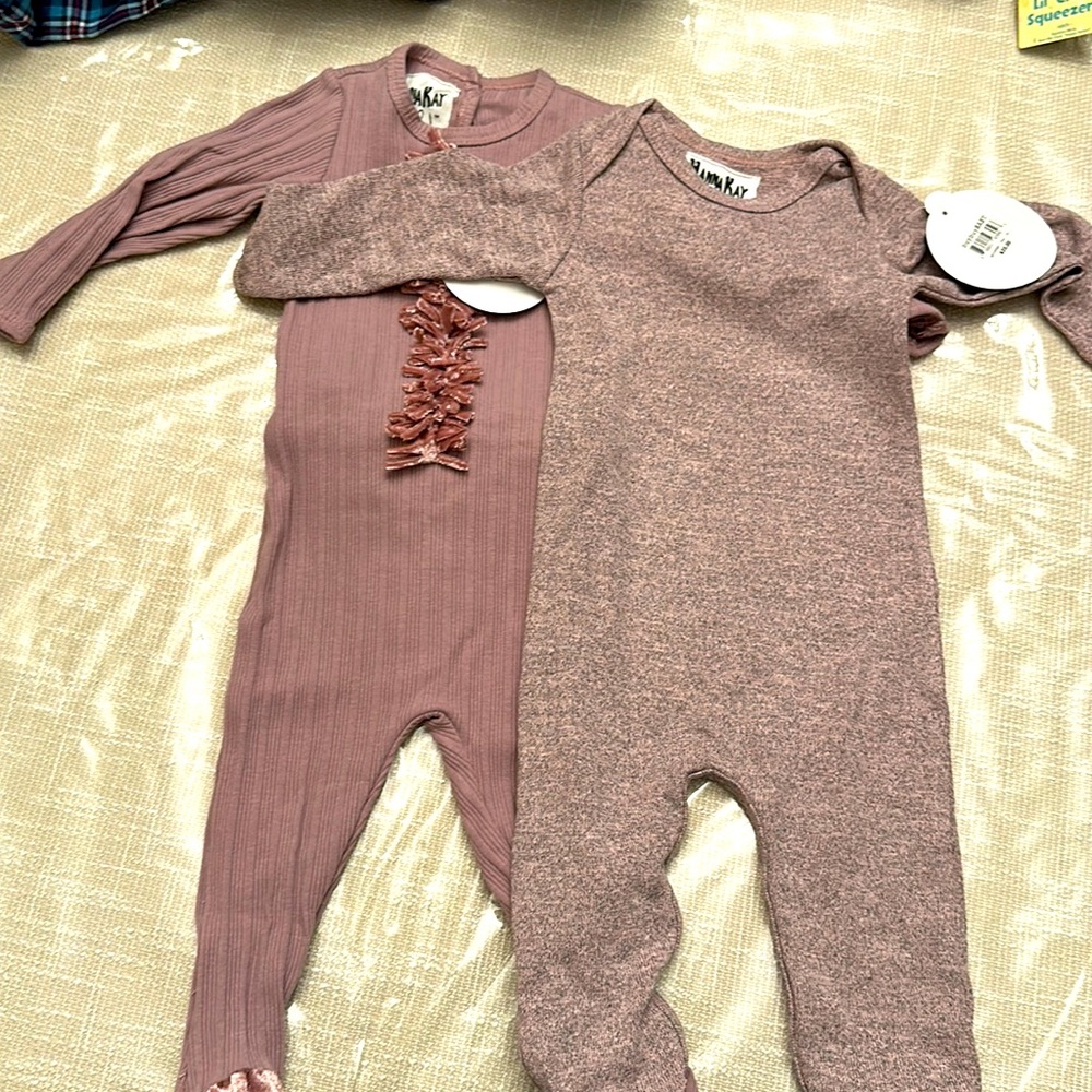 Hanna Kay set of two onesies. 9 months. New with tags. Retail: 35/each.
